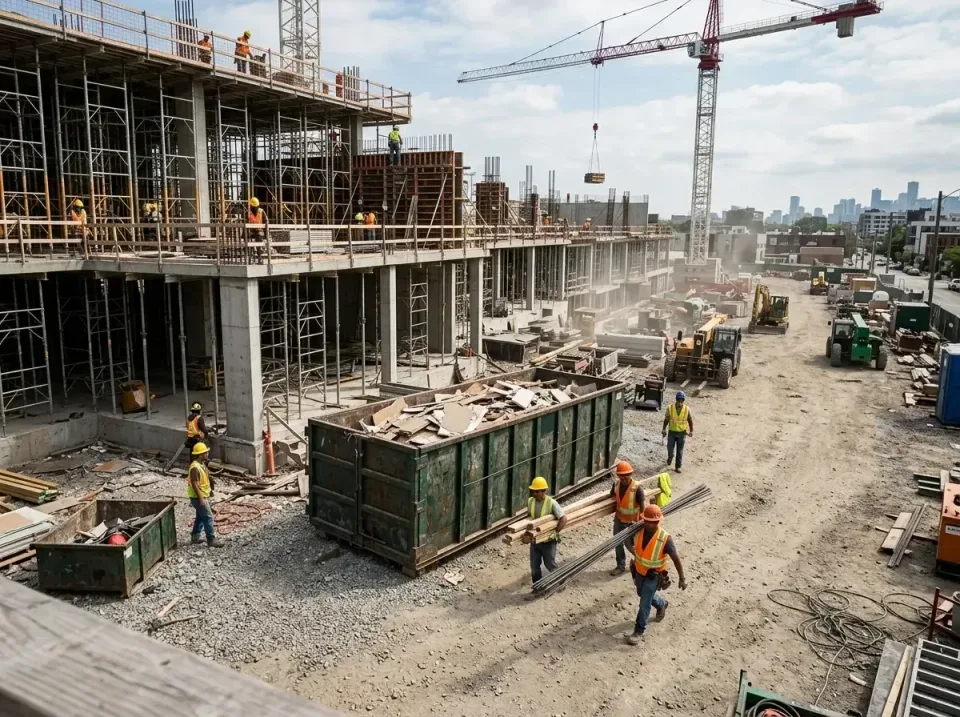 commercial-construction-site-w-002 — frequently asked questions, Low Cost Construction Dumpster Rental in Holiday City-Berke…